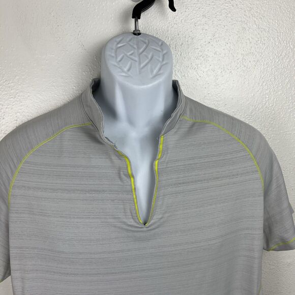 Sunice Polo Shirt Men Extra Large Grey Short Sleeve Stretch Activewear V-Neck - Picture 5 of 11